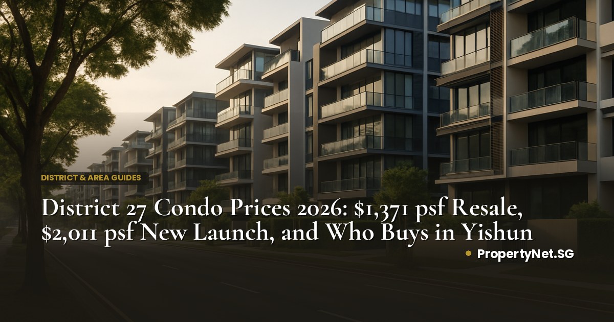 District 27 Condo Prices 2026: $1,371 psf Resale, $2,011 psf New Launch, and Who Buys in Yishun