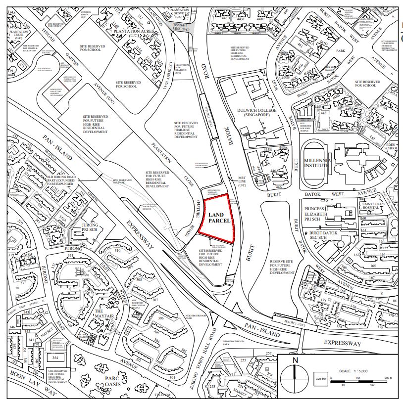 Map showing the location of Plantation Close EC.