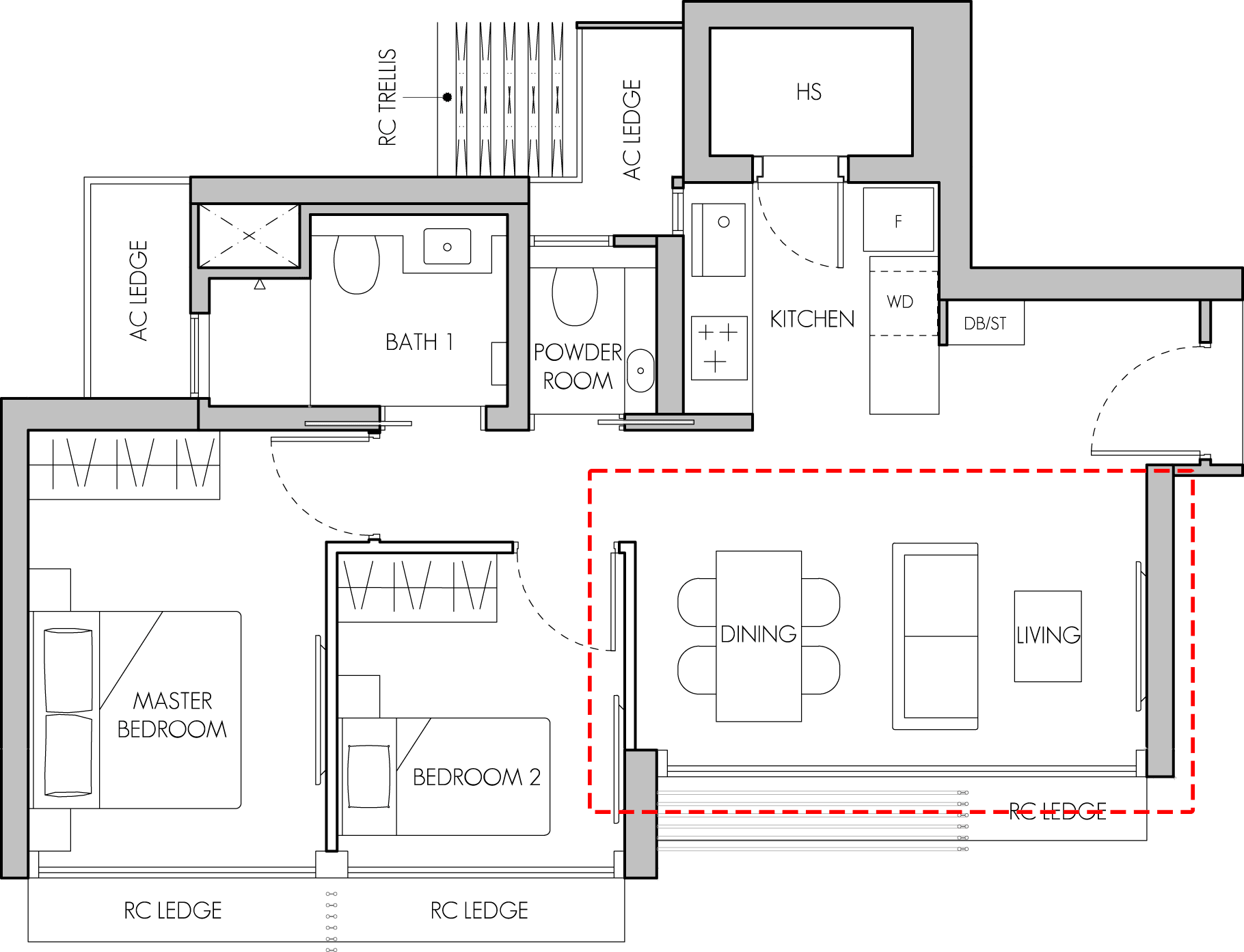 Floor plan of 2 Bedroom at 8 @ BT.