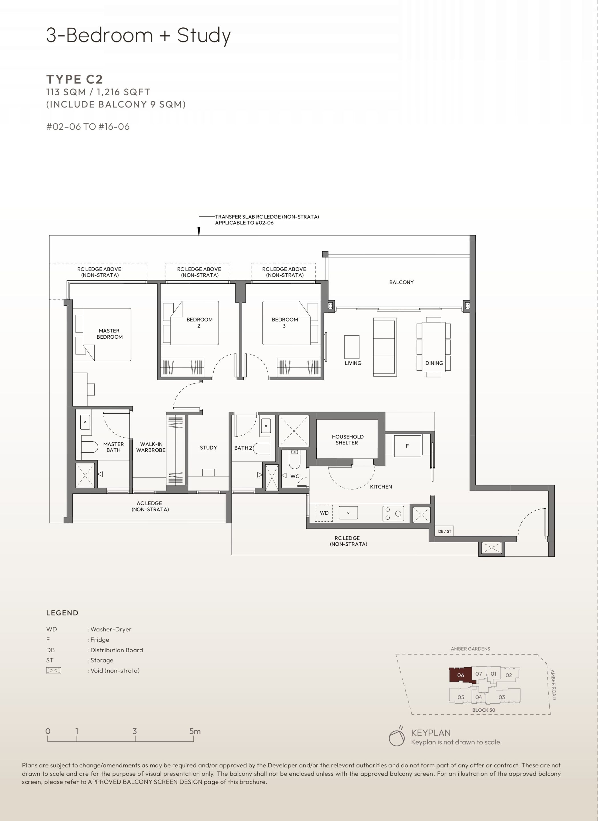 amber house 3 bedroom floor plan - c2