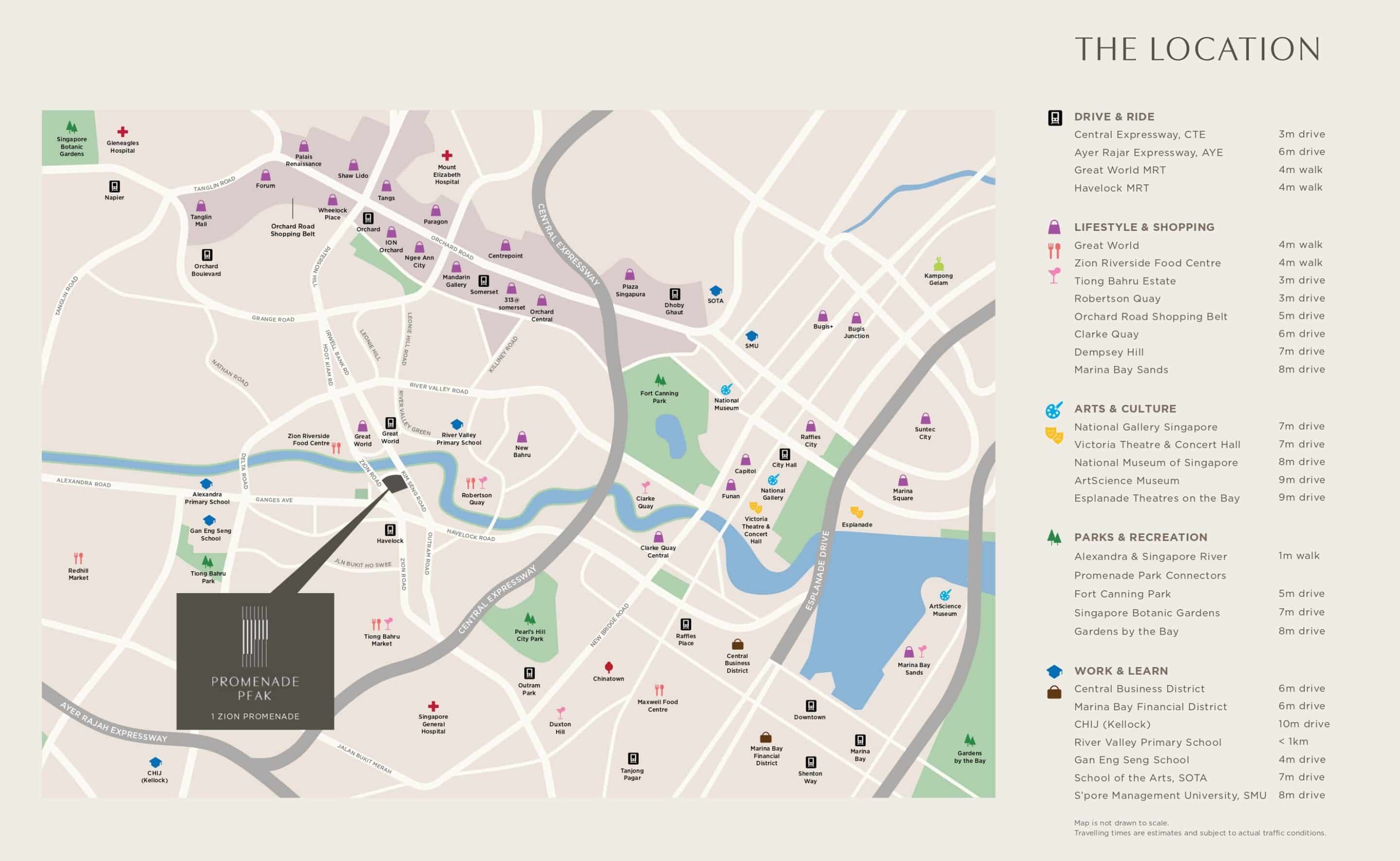 Promenade Peak Location Map